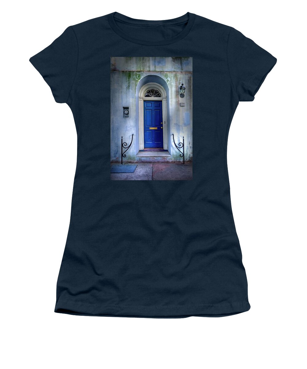Door Women's T-Shirt featuring the photograph Blue Door by Harriet Feagin