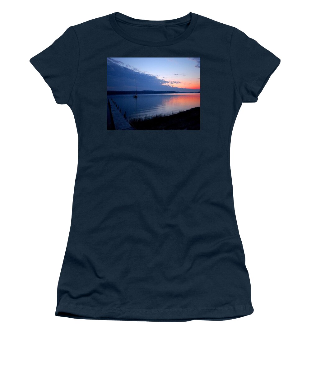 Pelican Women's T-Shirt featuring the photograph Blue Downtime by Michael Thomas