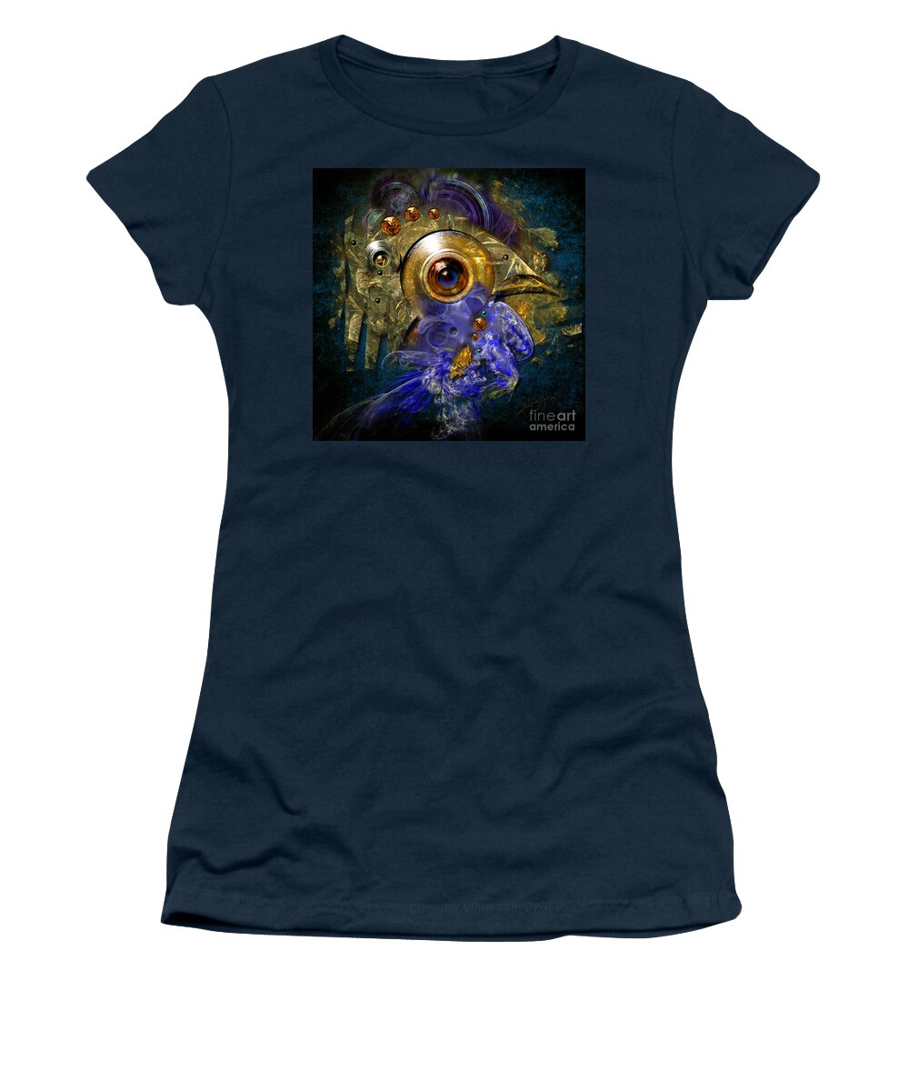 Animals Women's T-Shirt featuring the painting Blue eyed bird by Alexa Szlavics