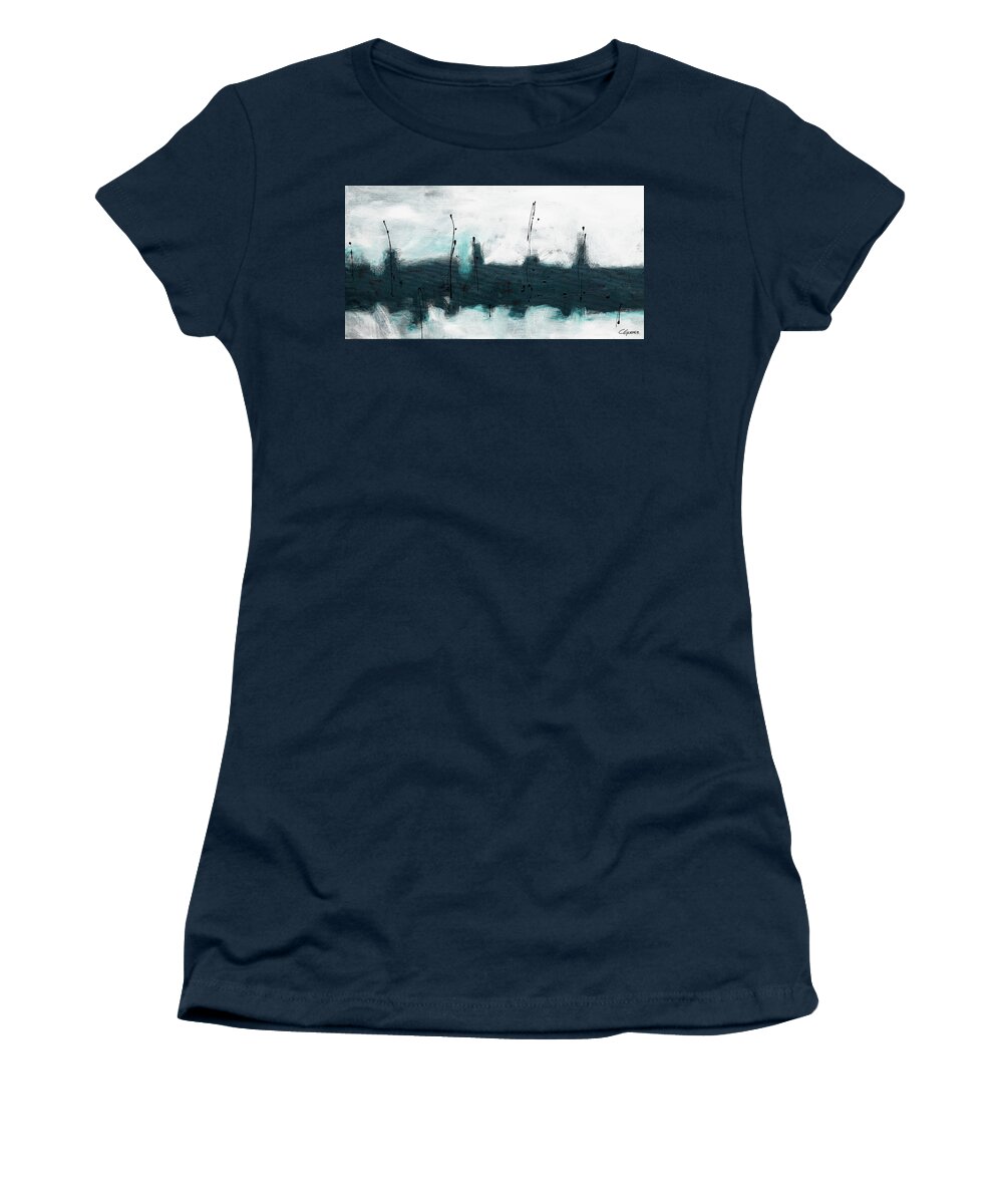 Abstract Art Women's T-Shirt featuring the painting Blue Harbour by Carmen Guedez