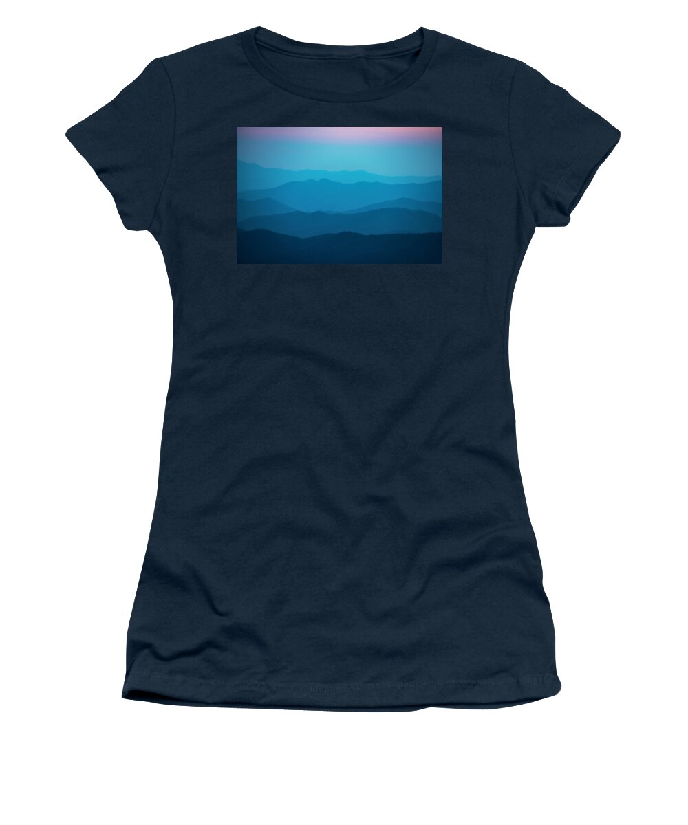 Landscapes Women's T-Shirt featuring the photograph Blue Hour in the Smokies by Roberta Kayne