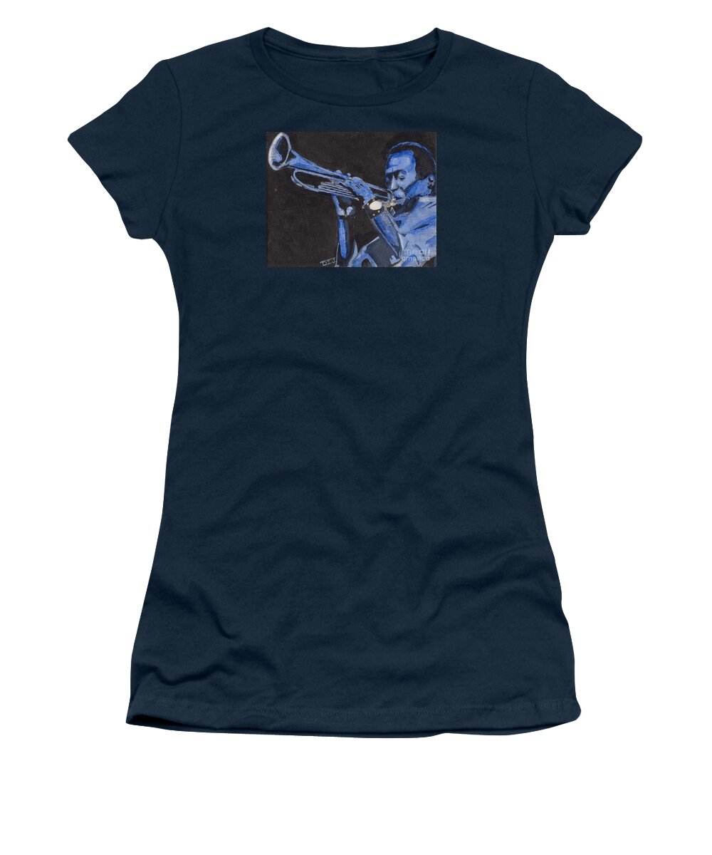 Miles Davis Women's T-Shirt featuring the painting Blue Miles by David Jackson
