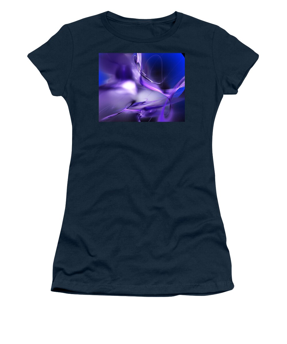 Abstract Women's T-Shirt featuring the digital art Blue Moon and Wine Spirits by David Lane