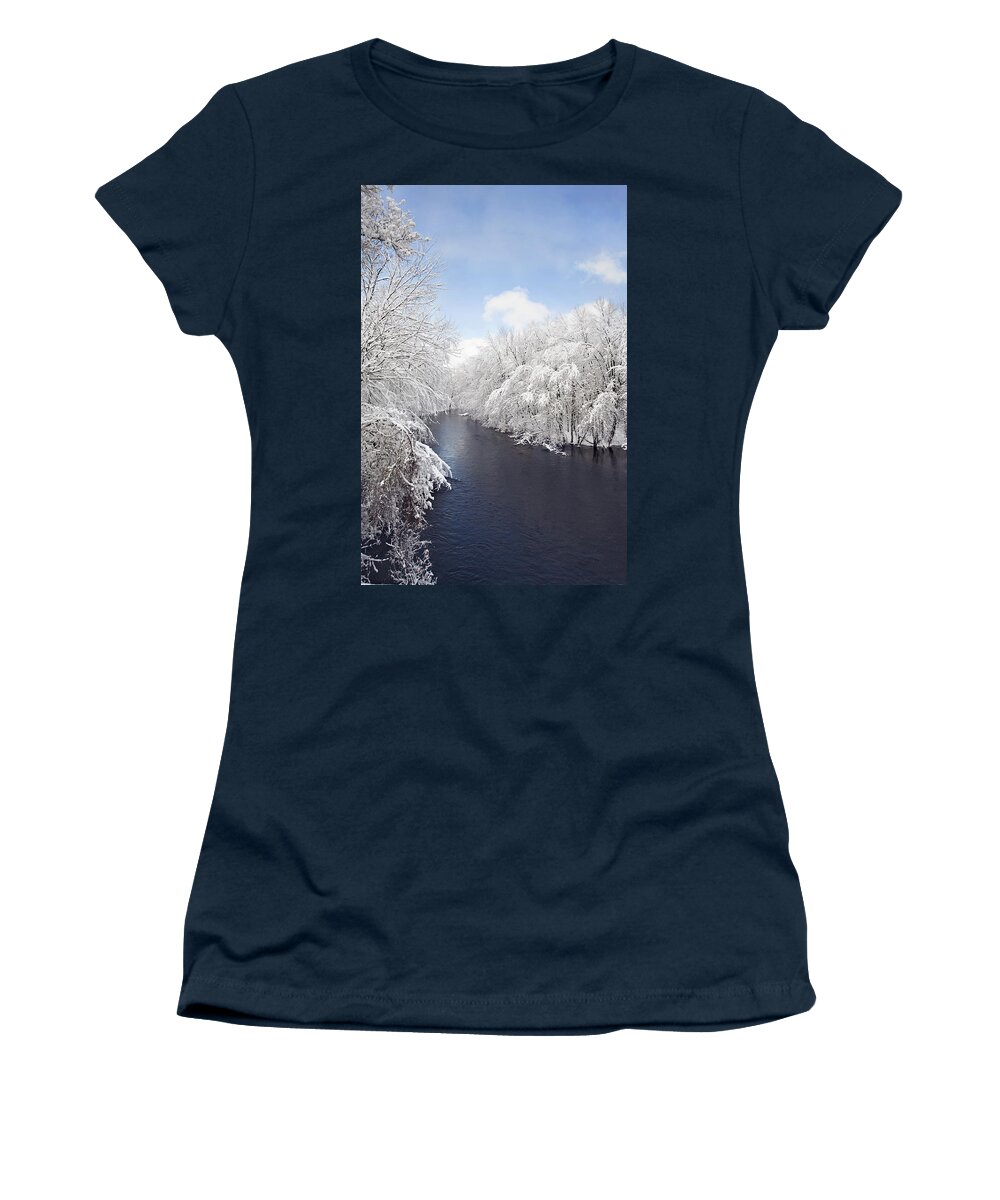 Dexter Women's T-Shirt featuring the photograph Blue Ribbon River 2 by Jill Love
