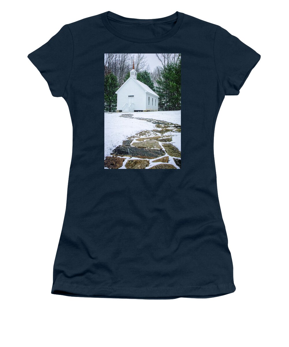 Landscape Women's T-Shirt featuring the photograph Blue Ridge Mountains NC Winter's Solace by Robert Stephens