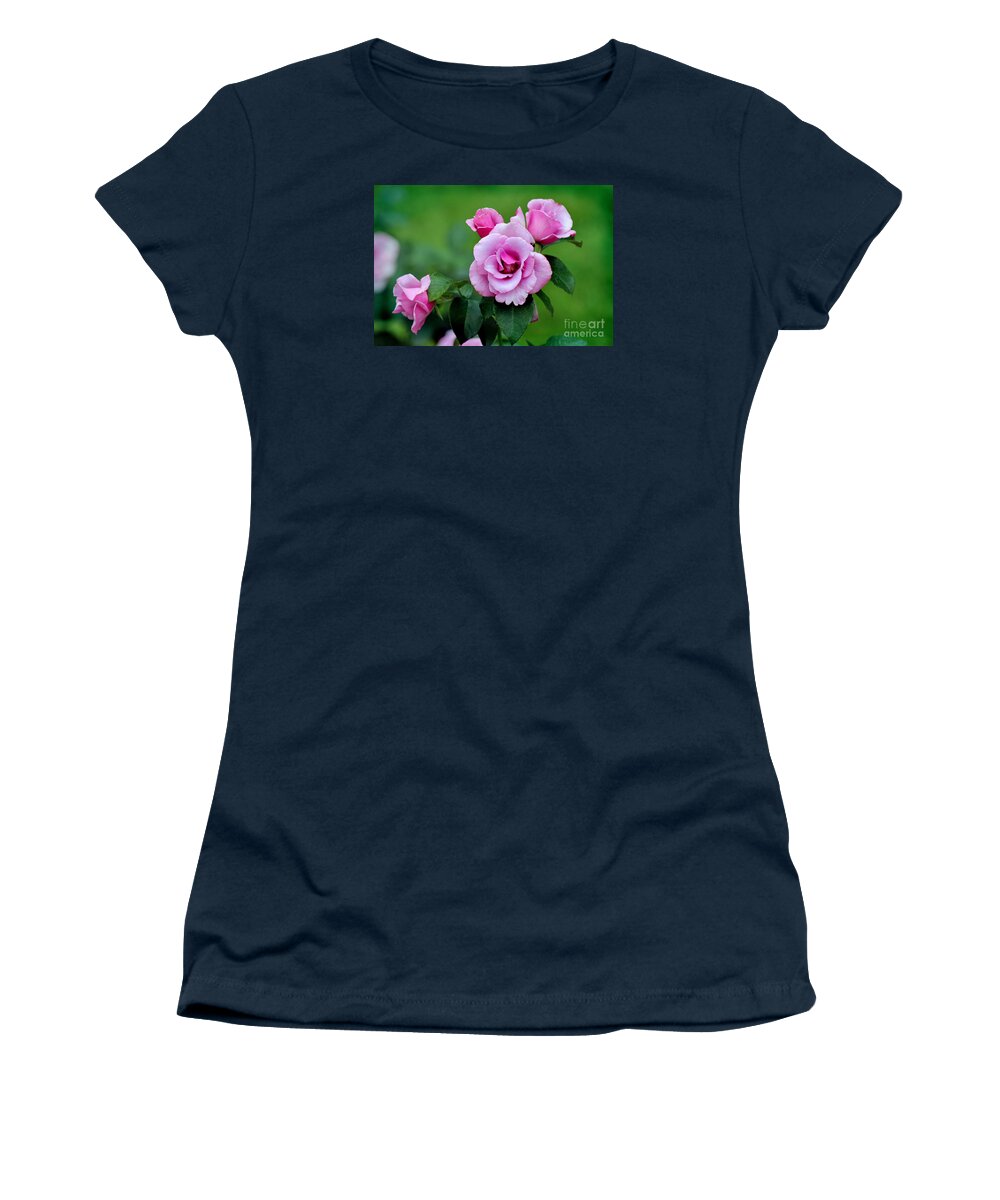 Lavender Women's T-Shirt featuring the photograph Blueberry Hill Roses by Karen Adams