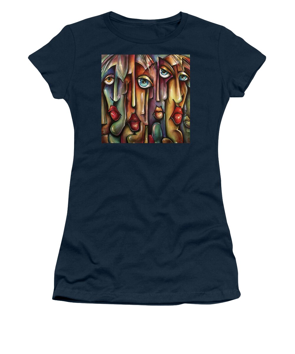 Cubist Women's T-Shirt featuring the painting 'Blush' by Michael Lang