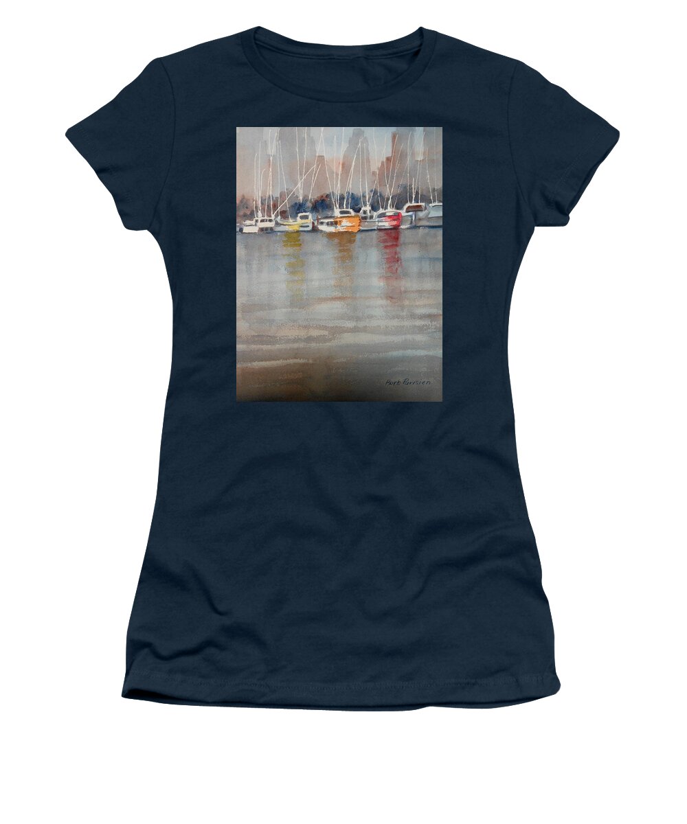 Boats Women's T-Shirt featuring the painting Boats by Barbara Parisien