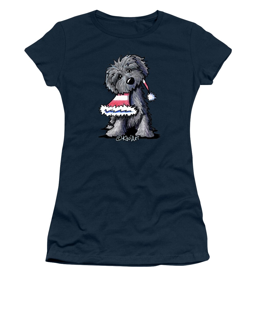 Bouvier Women's T-Shirt featuring the drawing Bouvier des Flandres Puppy by Kim Niles aka KiniArt