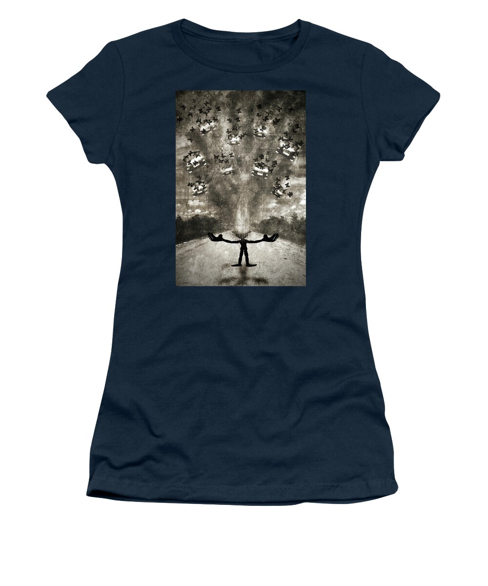 Surreal Women's T-Shirt featuring the mixed media Inspiration by Rudy Umans