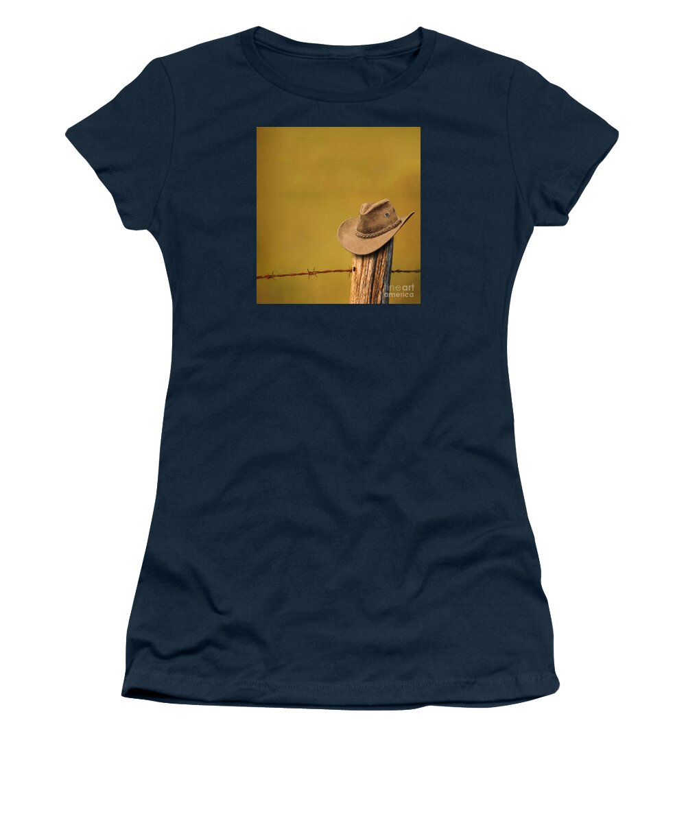 Cowboy Women's T-Shirt featuring the digital art Branding by Jim Hatch