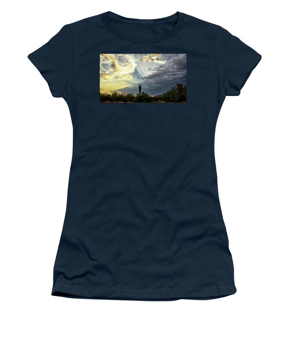 Sunset Women's T-Shirt featuring the photograph Breathtaking Desert Skies by Saija Lehtonen