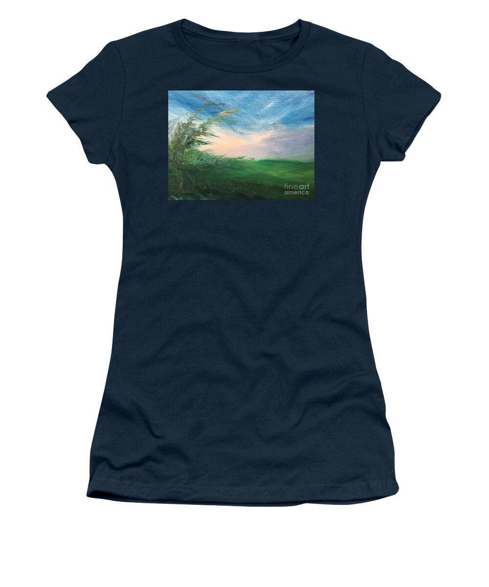North Wind Women's T-Shirt featuring the painting Breeze by Trilby Cole