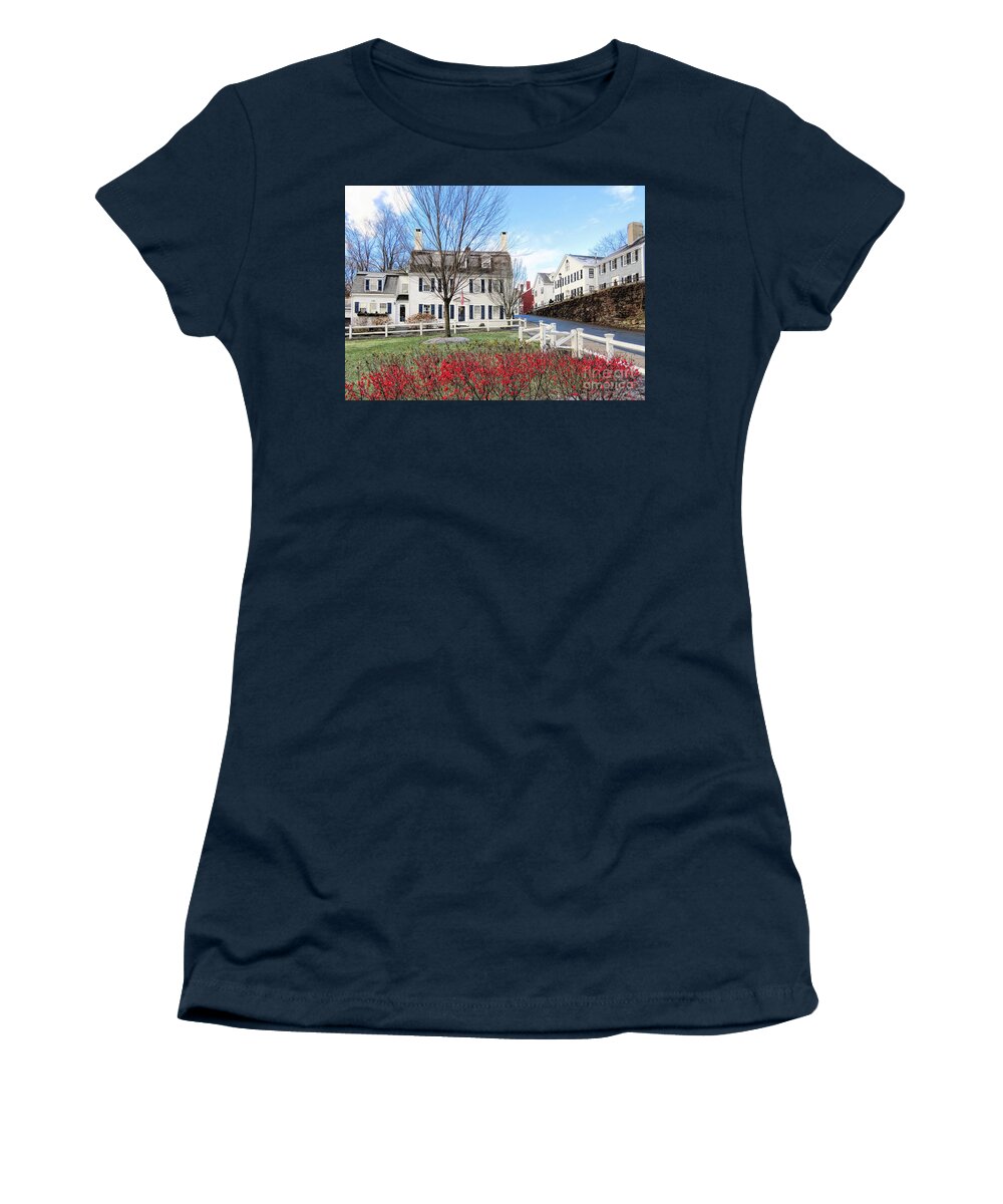 Brewster Gardens Women's T-Shirt featuring the photograph Brewster Gardens at Leyden Street by Janice Drew