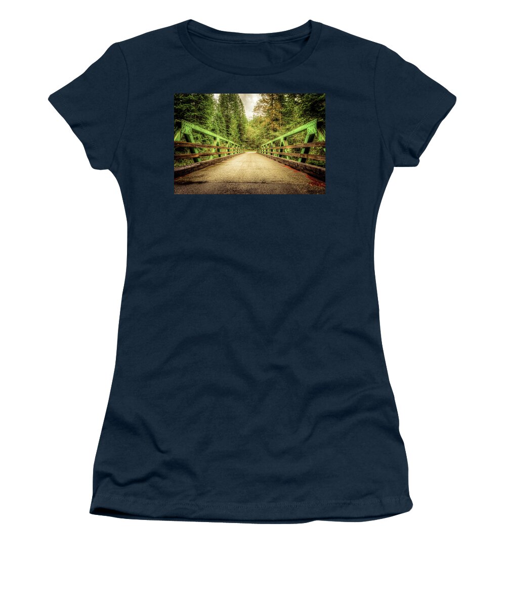 Bridge Women's T-Shirt featuring the photograph Bridge to National Forest #86 by Spencer McDonald