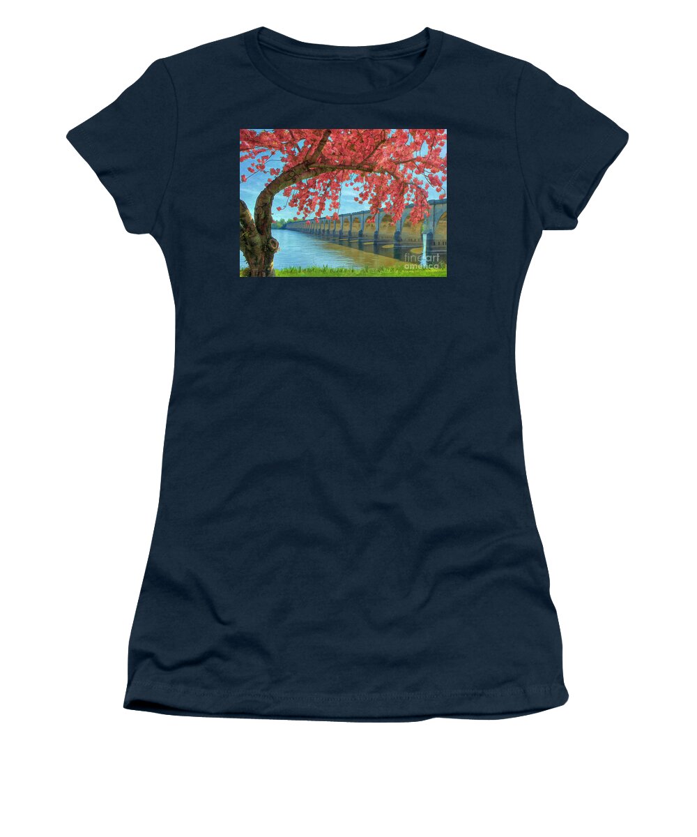 Riverfront Park Women's T-Shirt featuring the photograph Beautiful Blossoms by Geoff Crego