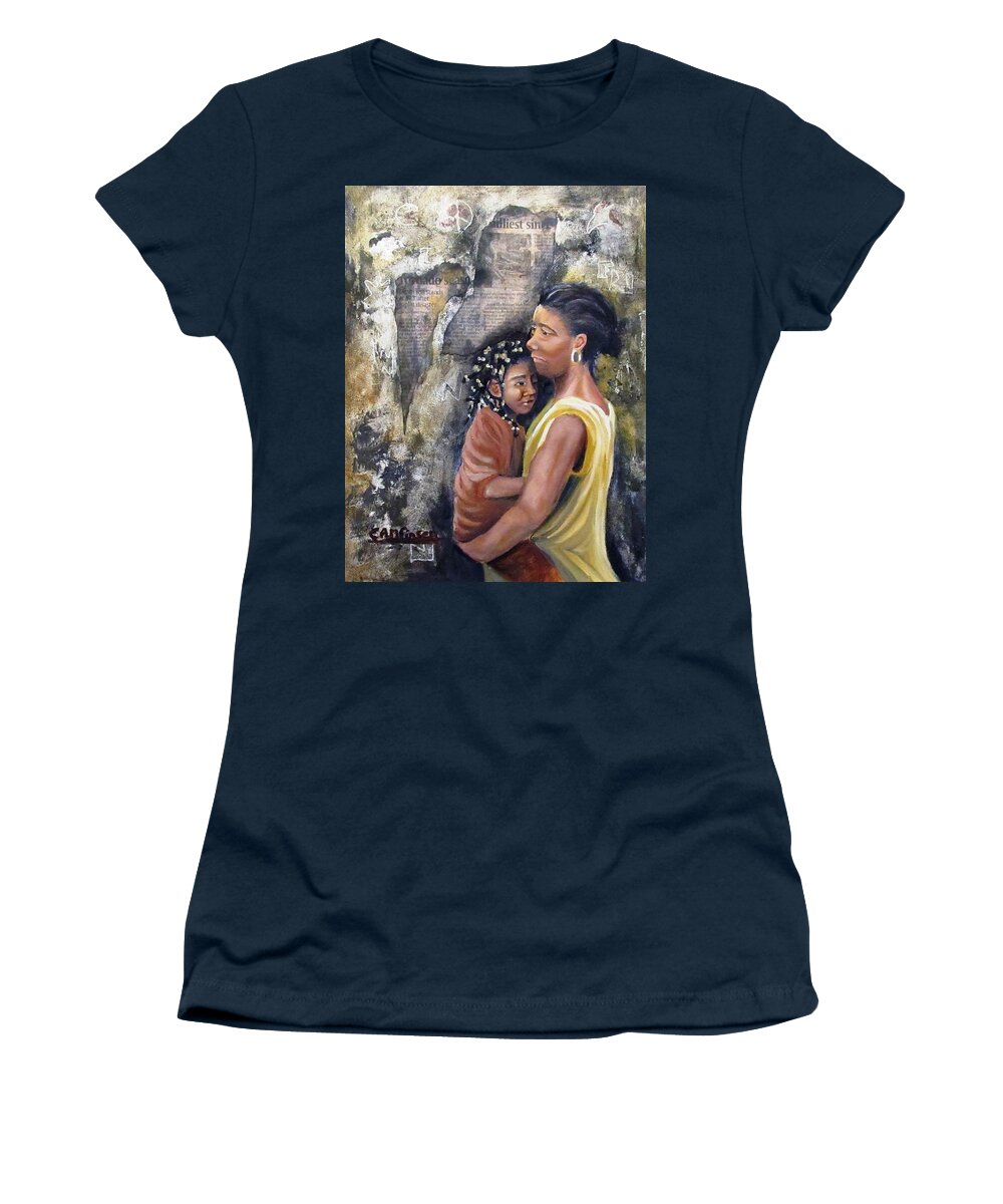 Poor Women's T-Shirt featuring the painting Broken by Carol Allen Anfinsen