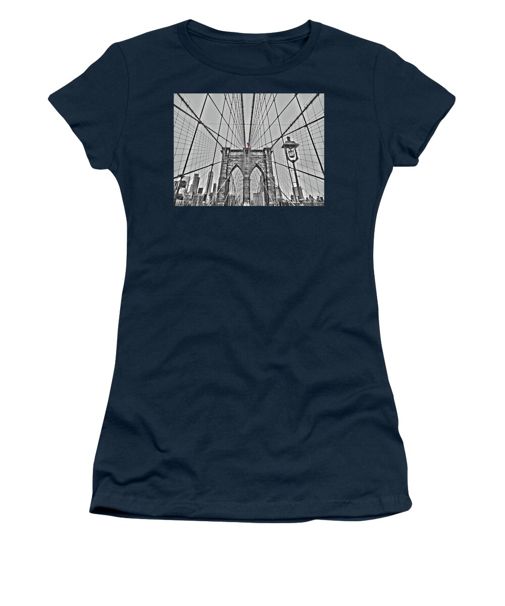 North America Women's T-Shirt featuring the photograph Brooklyn Bridge - NYC by Juergen Weiss