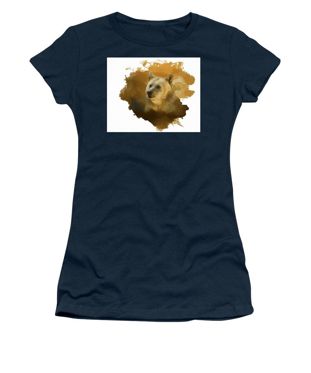 Brown Bear Women's T-Shirt featuring the painting Brown Bear by Steven Richardson