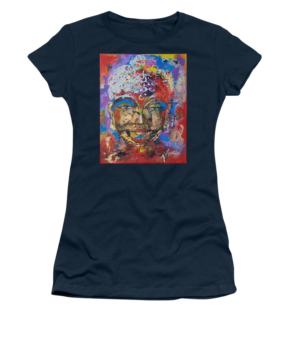  Women's T-Shirt featuring the painting Buddha by Jyotika Shroff