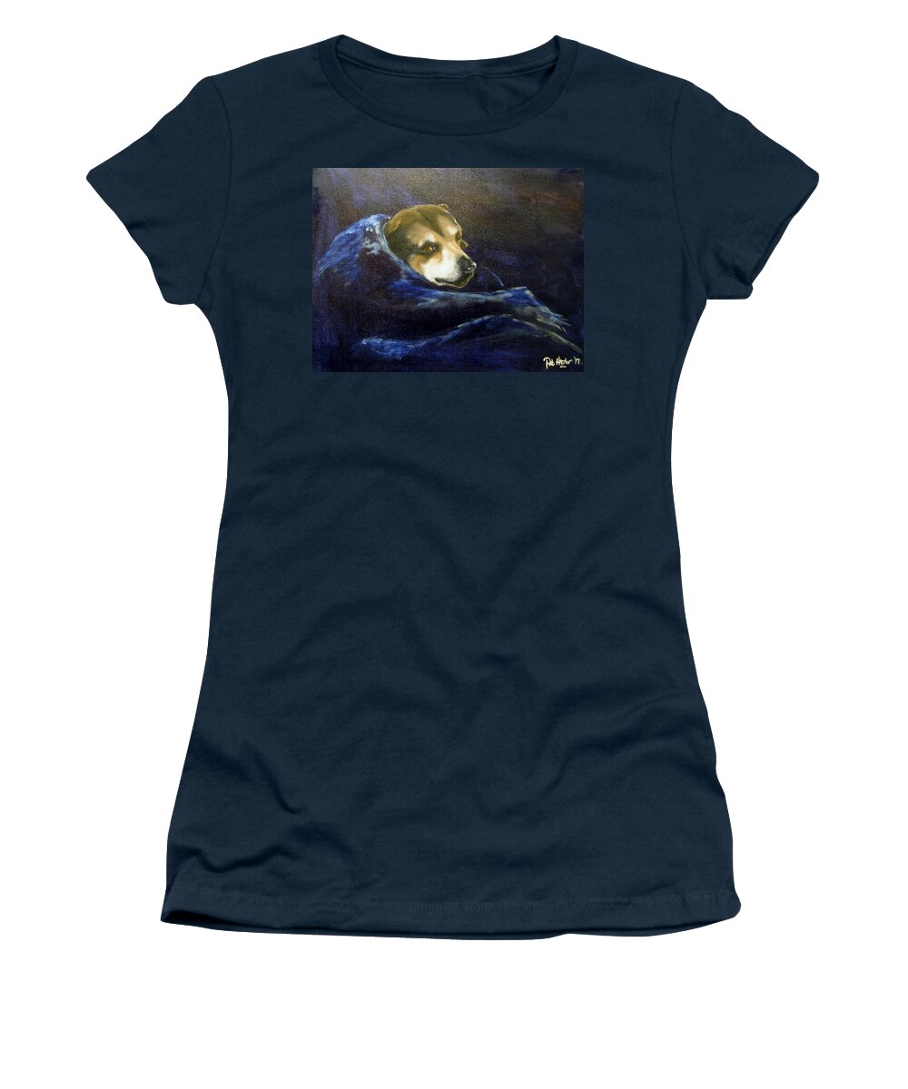 Buddy Women's T-Shirt featuring the painting Buddy Rest In Peace by Patricia Kanzler