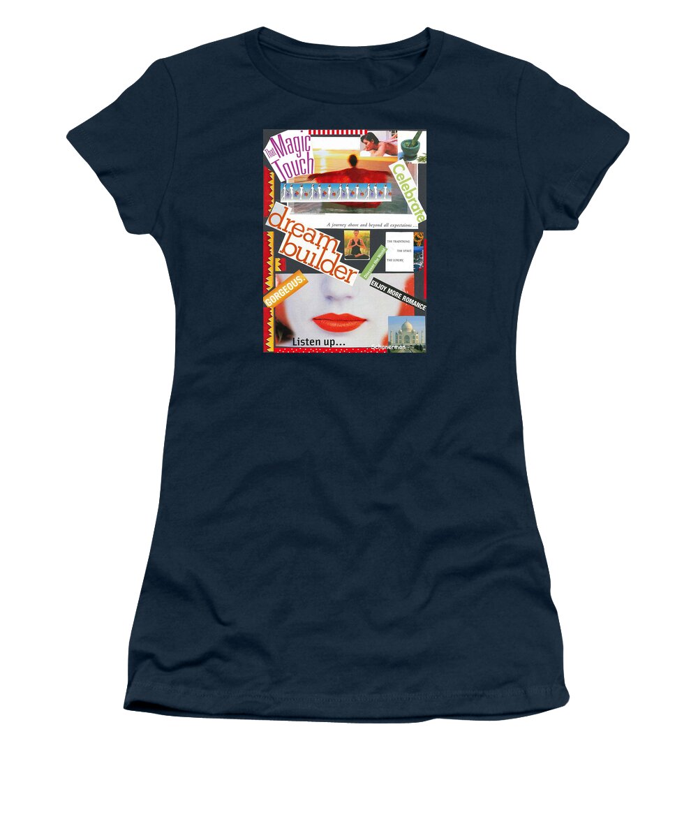 Collage Art Women's T-Shirt featuring the mixed media Building a Dream by Susan Schanerman