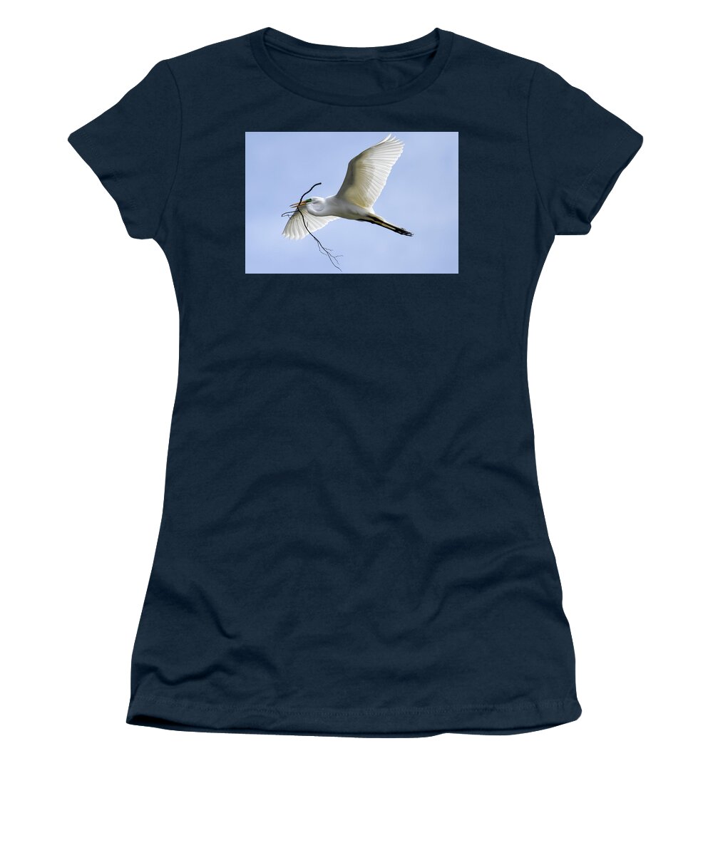Birds Women's T-Shirt featuring the photograph Building a Home by Gary Wightman