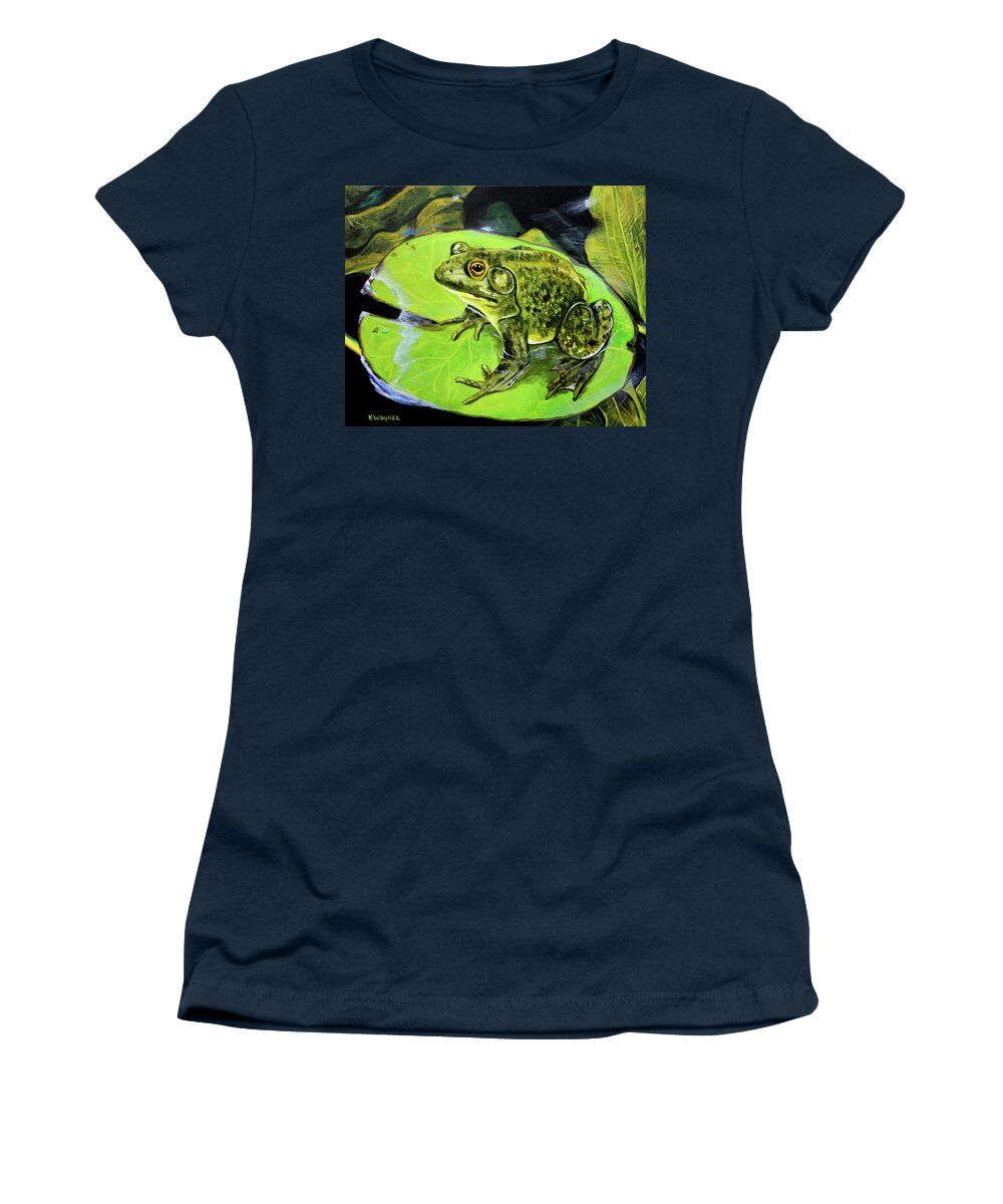 Frog Women's T-Shirt featuring the painting Bullfrog by Karl Wagner