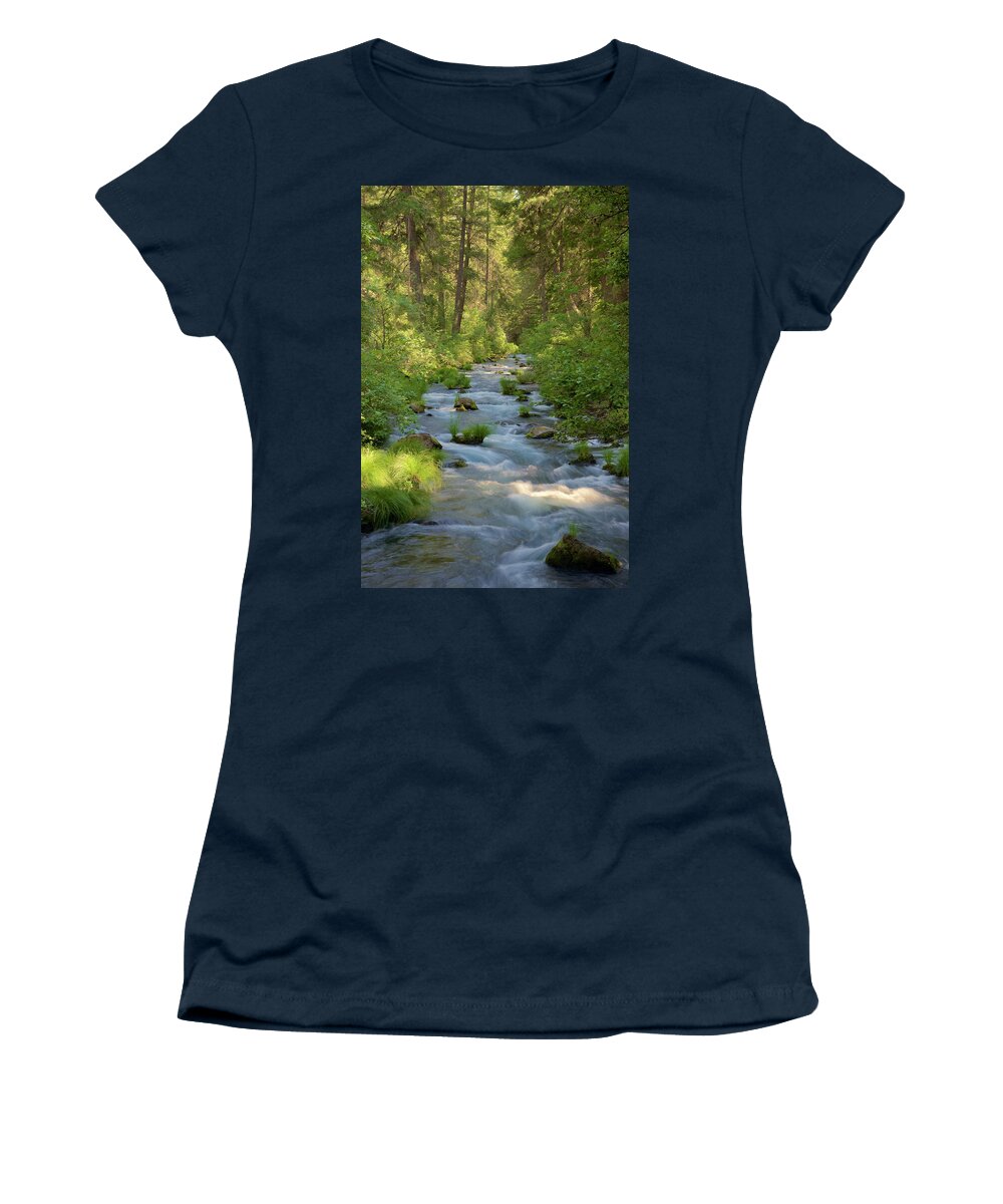 Burney Women's T-Shirt featuring the photograph Burney Creek 2 by Richard J Cassato