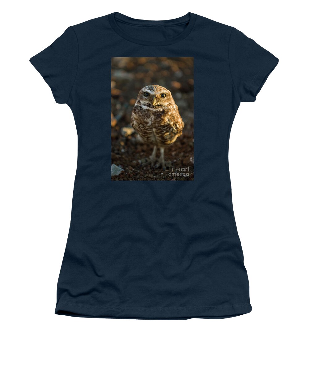 Cute Women's T-Shirt featuring the photograph Burrowing Owl by Dean Birinyi