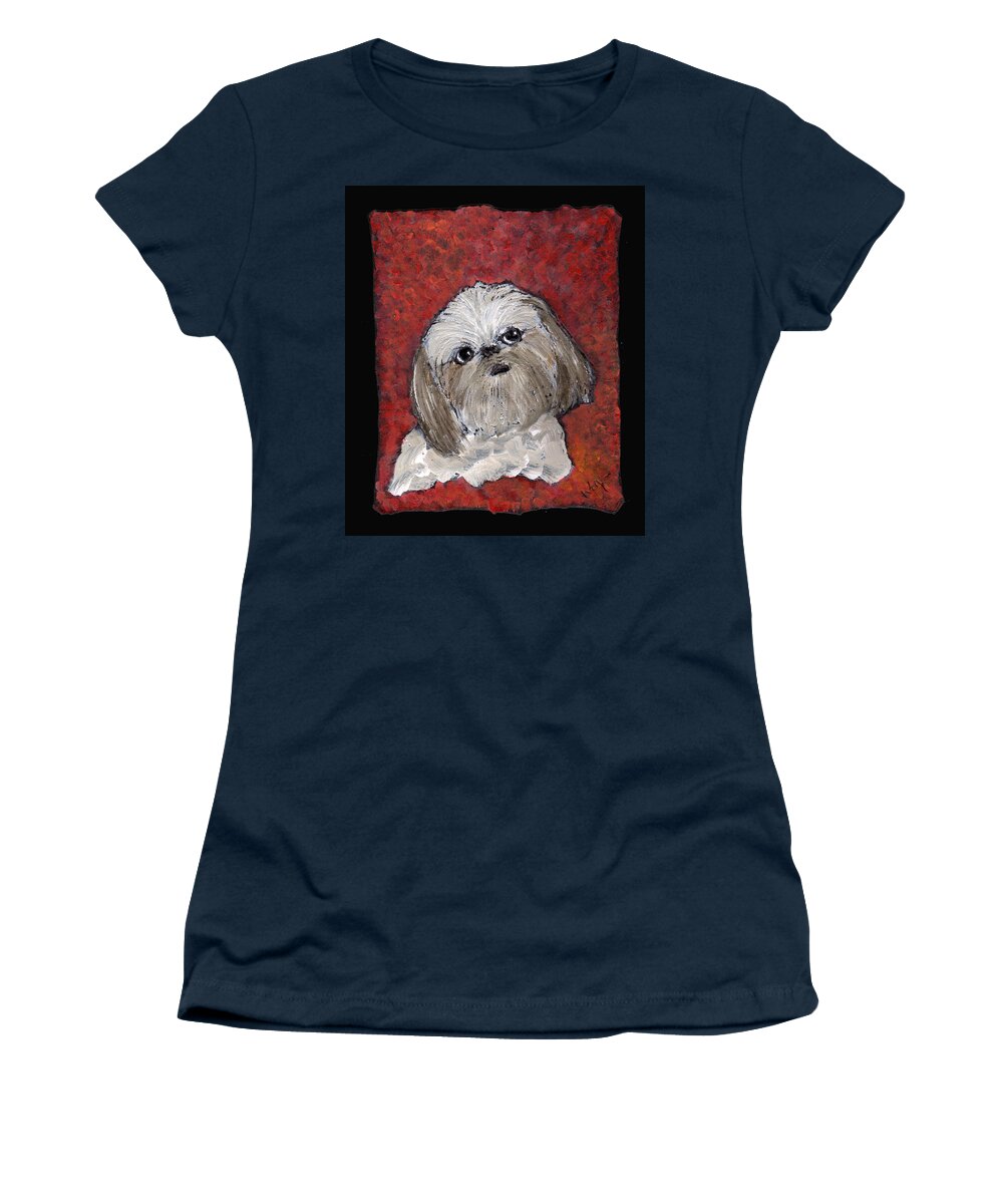 Dog Women's T-Shirt featuring the painting Buster by Wayne Potrafka