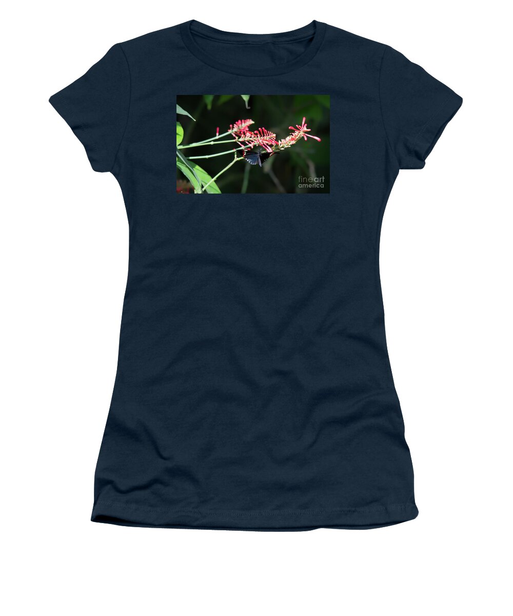 Nature Women's T-Shirt featuring the photograph Butterfly in Flight by Ed Taylor