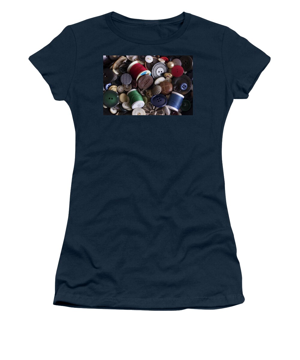 Thread Women's T-Shirt featuring the photograph Buttons And Bobbins by Mike Eingle