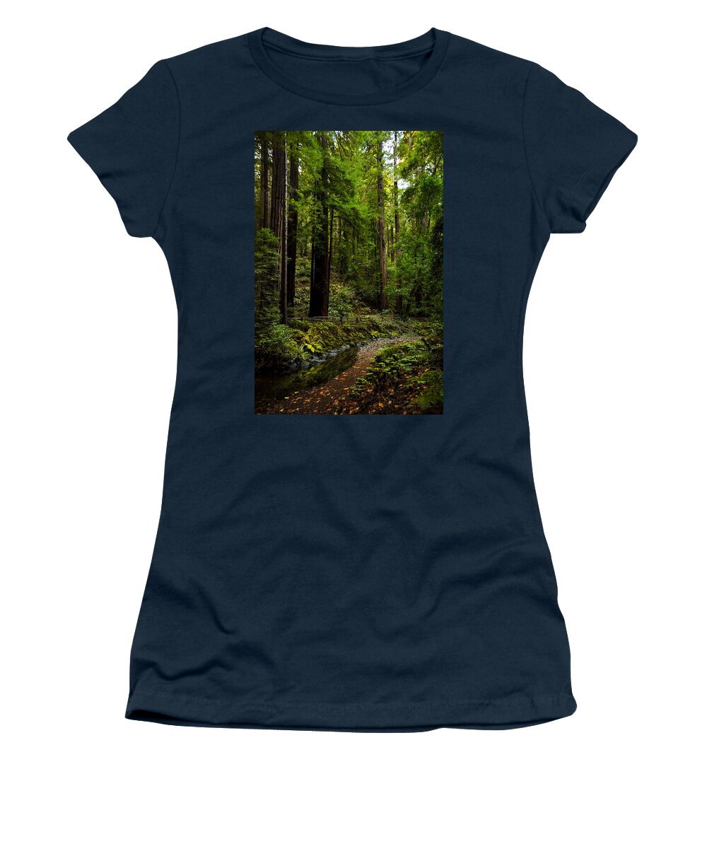 Nature Women's T-Shirt featuring the photograph By the Stream in Muir Woods by Brian Tada