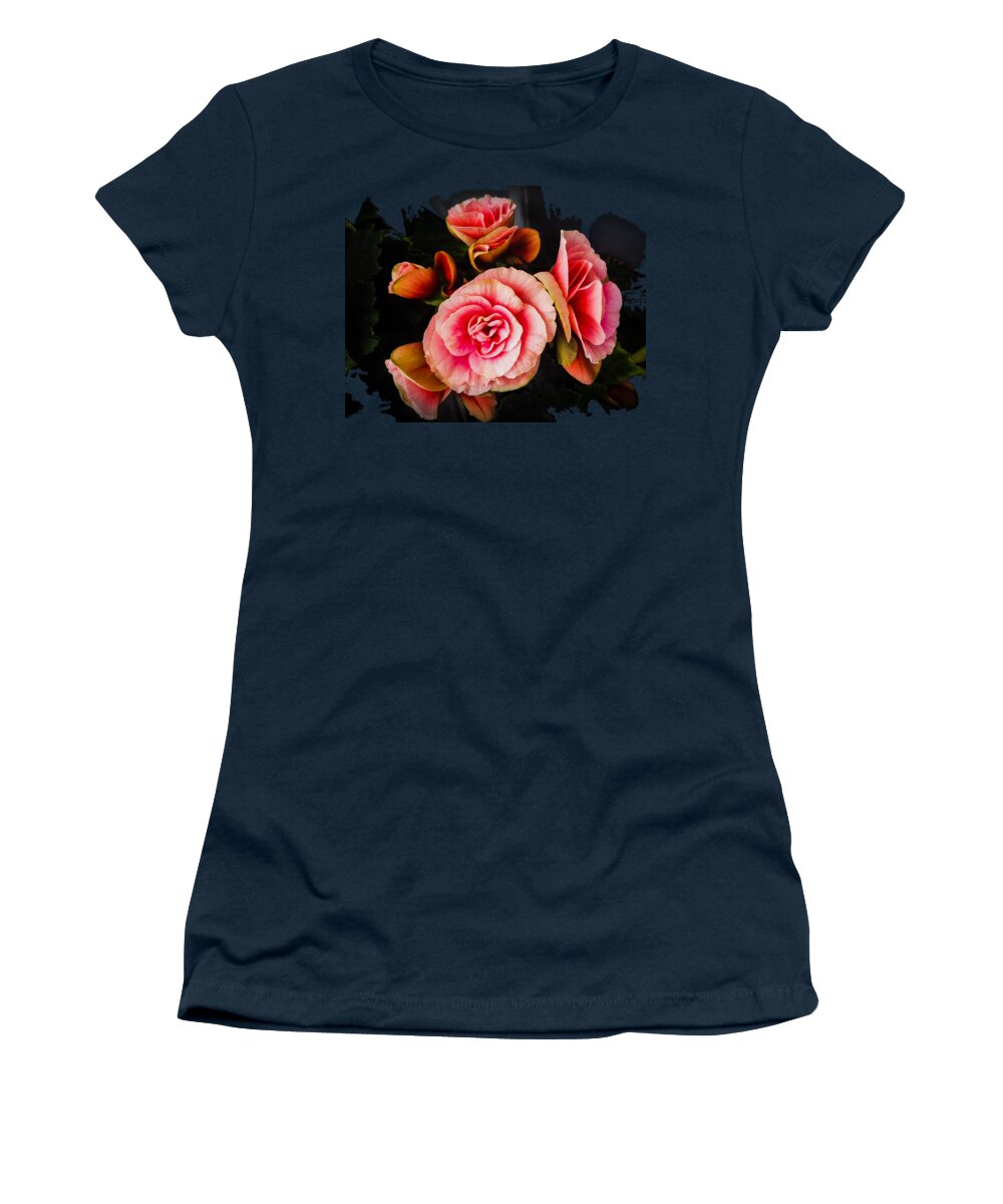 Begonia Women's T-Shirt featuring the photograph Bygone Begonias by Jennifer Kohler