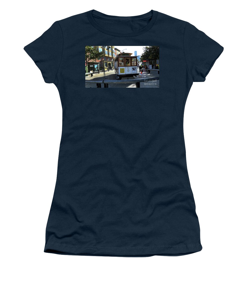 Cable Car Women's T-Shirt featuring the photograph Cable Car Turnaround by Steven Spak