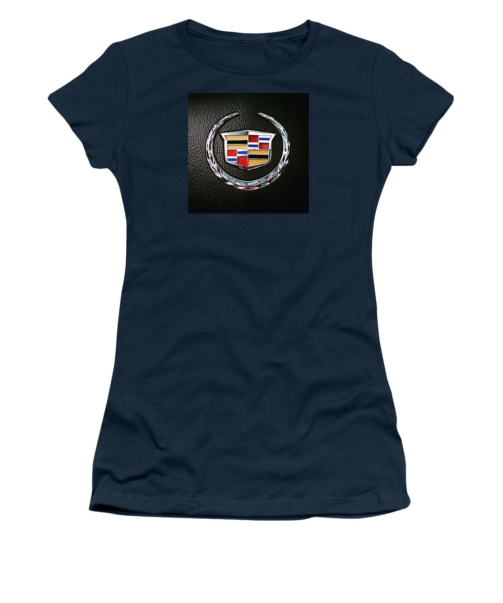 Cadillac Women's T-Shirt featuring the photograph Cadillac Emblem by Britten Adams