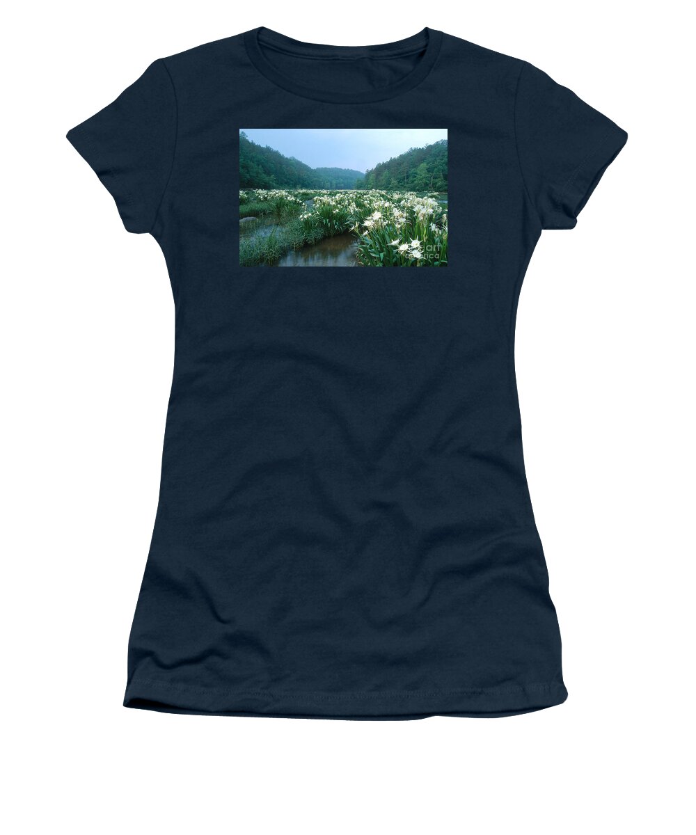 Cahaba River Women's T-Shirt featuring the photograph Cahaba River With Lilies by Jeffrey Lepore