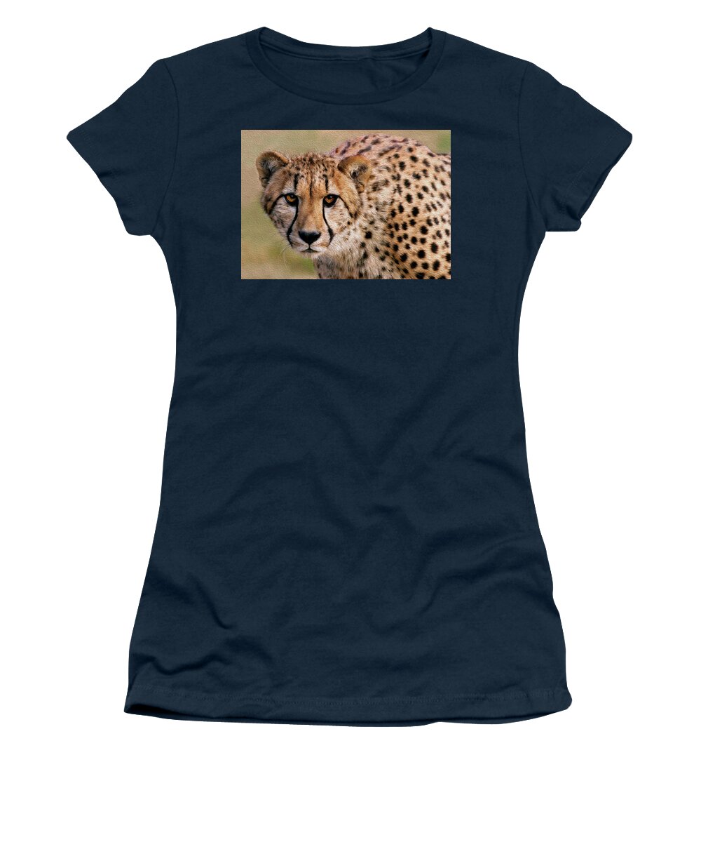 Cheetah Women's T-Shirt featuring the photograph Calculated Look by Art Cole
