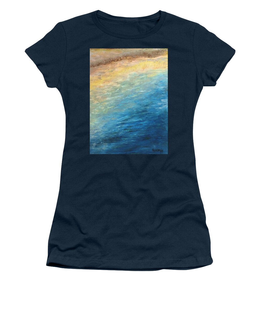 Blue Women's T-Shirt featuring the painting Calipso by Norma Duch