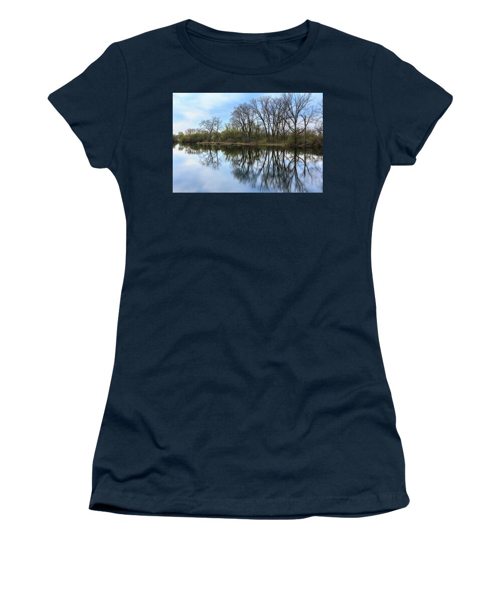Dupage County Women's T-Shirt featuring the photograph Calm Waters at Wayne Woods by Joni Eskridge
