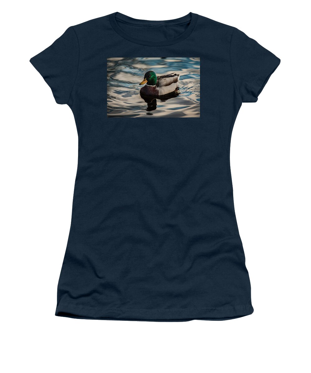 Anas Platyrhynchos Women's T-Shirt featuring the photograph Calm Waters by Ray Congrove