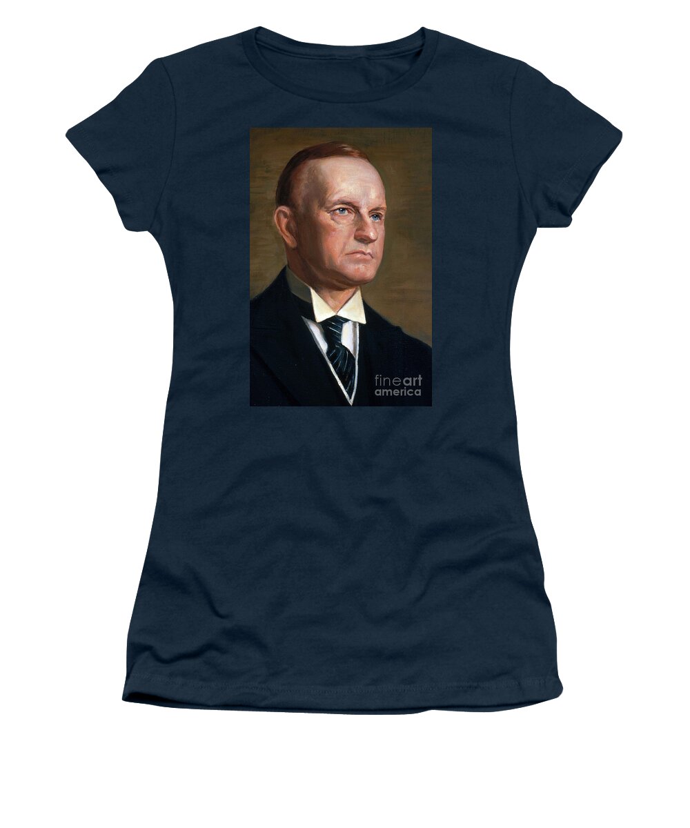 Painting Women's T-Shirt featuring the photograph Calvin Coolidge by Photo Researchers