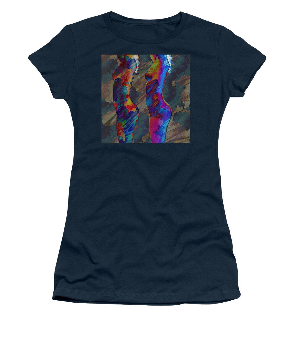 Camouflage Women's T-Shirt featuring the mixed media Camouflage by Kiki Art