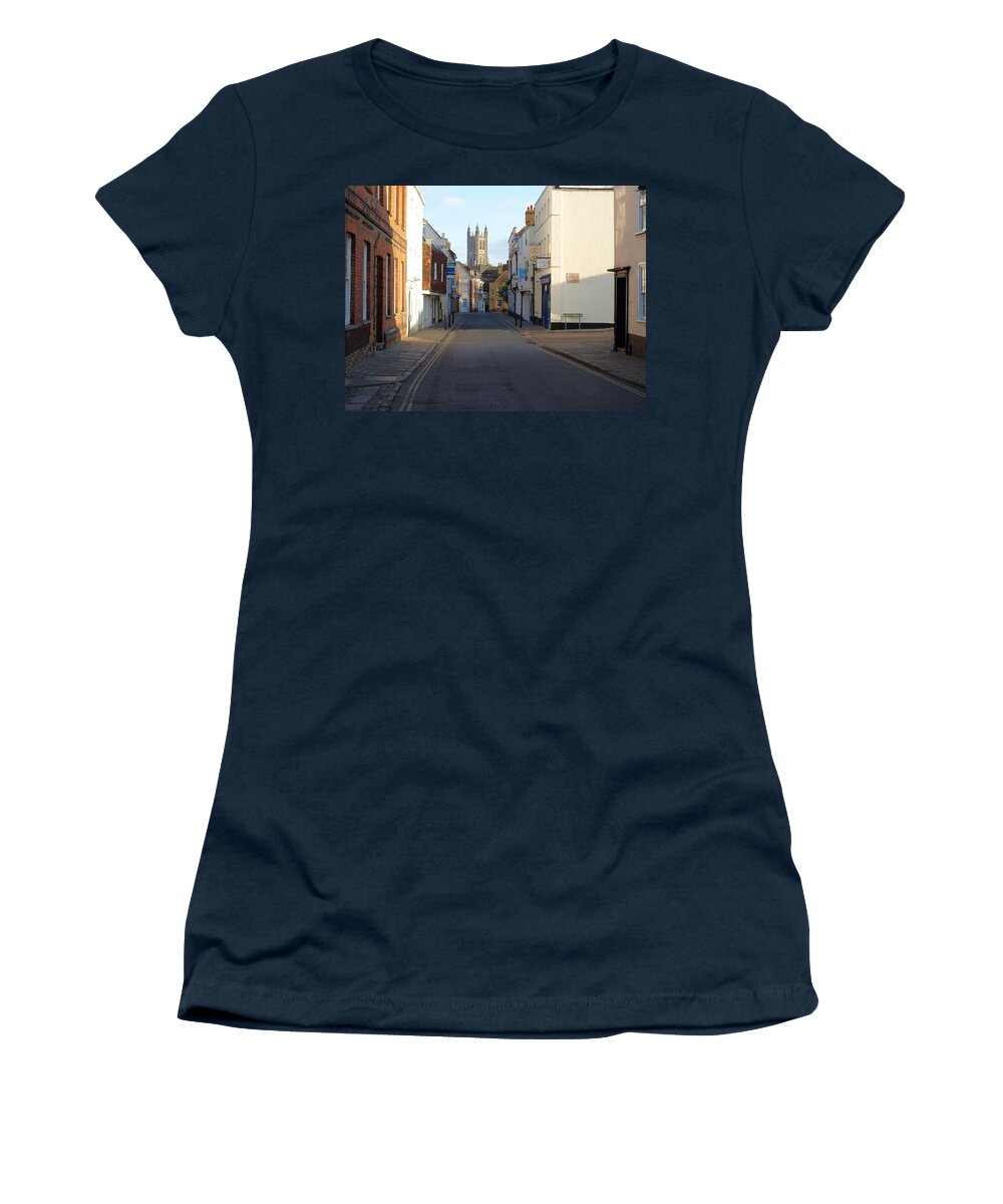 Cities Women's T-Shirt featuring the photograph Canterbury On Boxing Day Morning by Richard Denyer