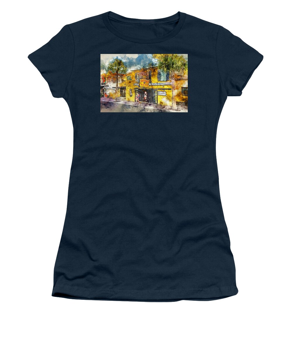 Sloppy Joes Women's T-Shirt featuring the painting Captain Tony's Saloon by Jon Neidert