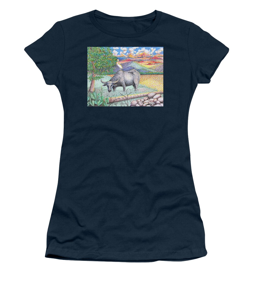 Carabao Women's T-Shirt featuring the painting Carabao by Cyril Maza