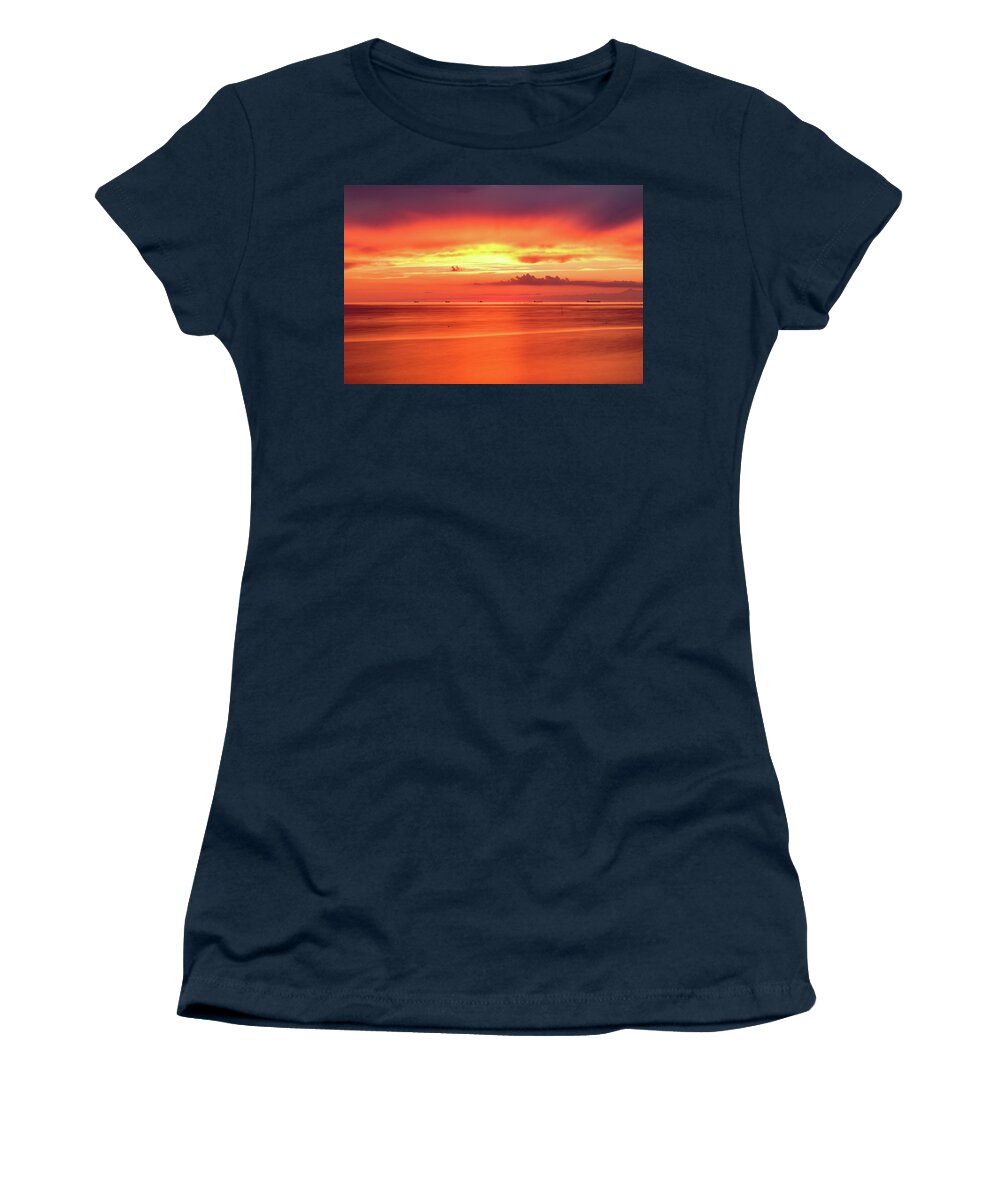 Sunset Women's T-Shirt featuring the photograph Cargo Line by Nicole Lloyd