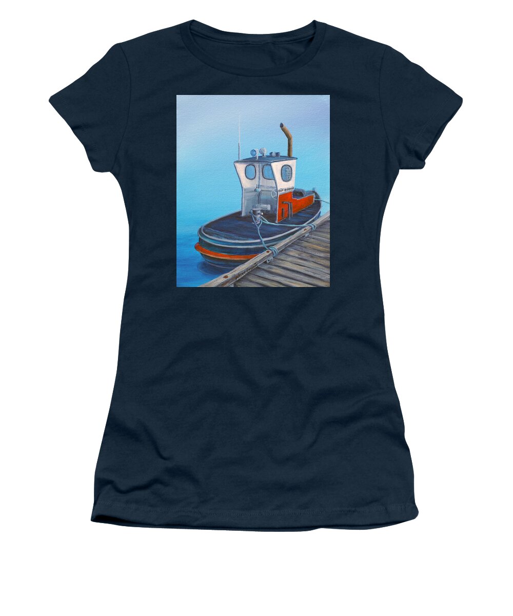 Tugboat Women's T-Shirt featuring the painting Cat Boomer by Wayne Enslow