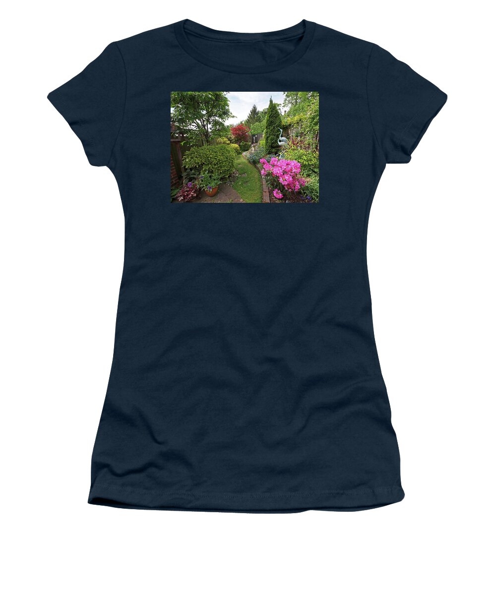 English Garden Women's T-Shirt featuring the photograph Cathy's Garden - A little Slice of England by Gill Billington